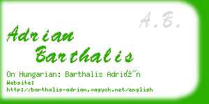adrian barthalis business card